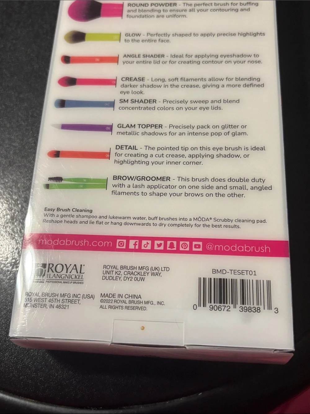 MODA Totally Electric 8pc Colorful Makeup Brush‎ Set